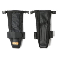 An open Restrap downtube bag featuring a roll-top closure and velcro strap, with padded hypalon back