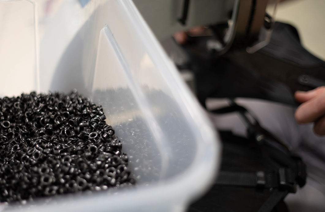 spare fittings for restrap bag, shown in the factory