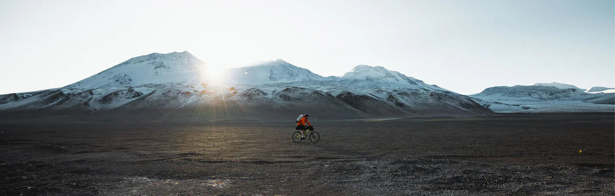 rider in a remote landscape using restrap kit