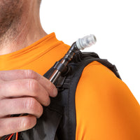 restrap race hydration vest hose attachment - close up and fixed