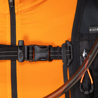 restrap race hydration vest chest straps - close up of webbing and buckles