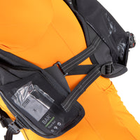closeup of side straps on the restrap race hydration vest and reflective detailing