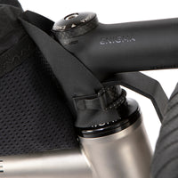 closeup of the restrap race top tube headset fitting