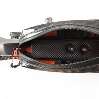 inside of the restrap race top tube bag, showing the padded fitting