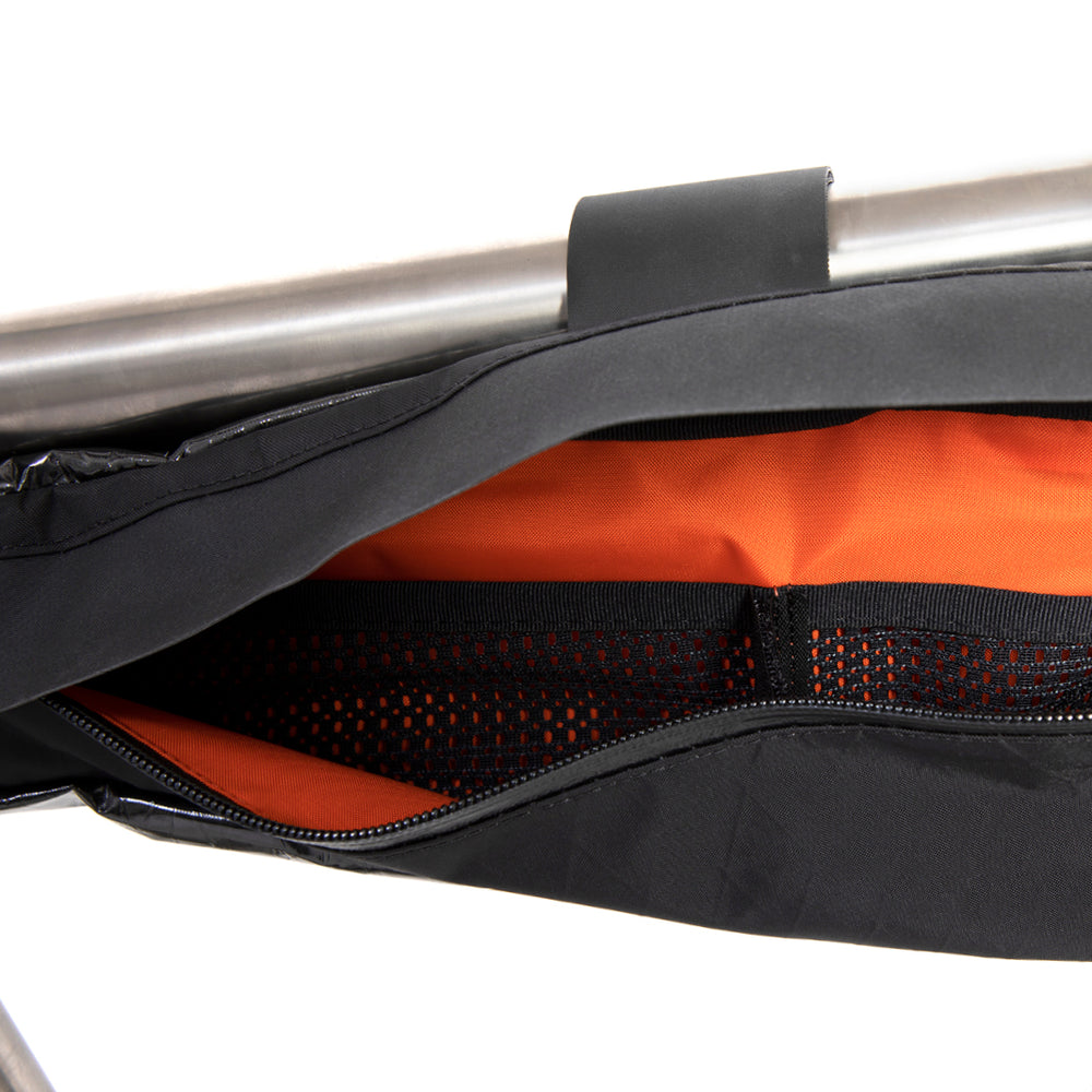 closeup of interior on race frame bag