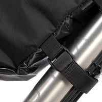 closeup of the straps on restrap race frame bag