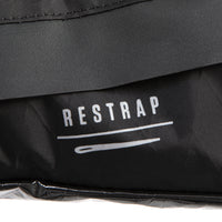 closeup of the label on restrap race frame bag large