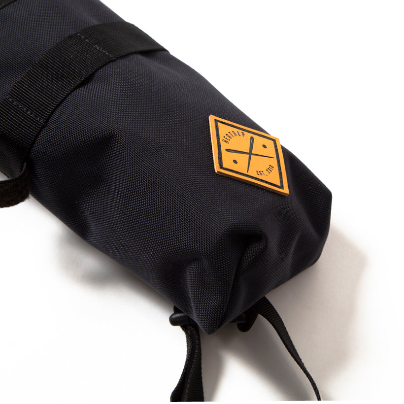 closeup of the logo of the restrap stem bag