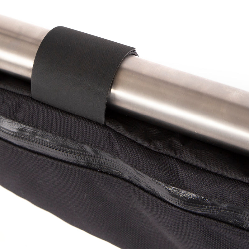 closeup of the rubber strap on a restrap frame bag