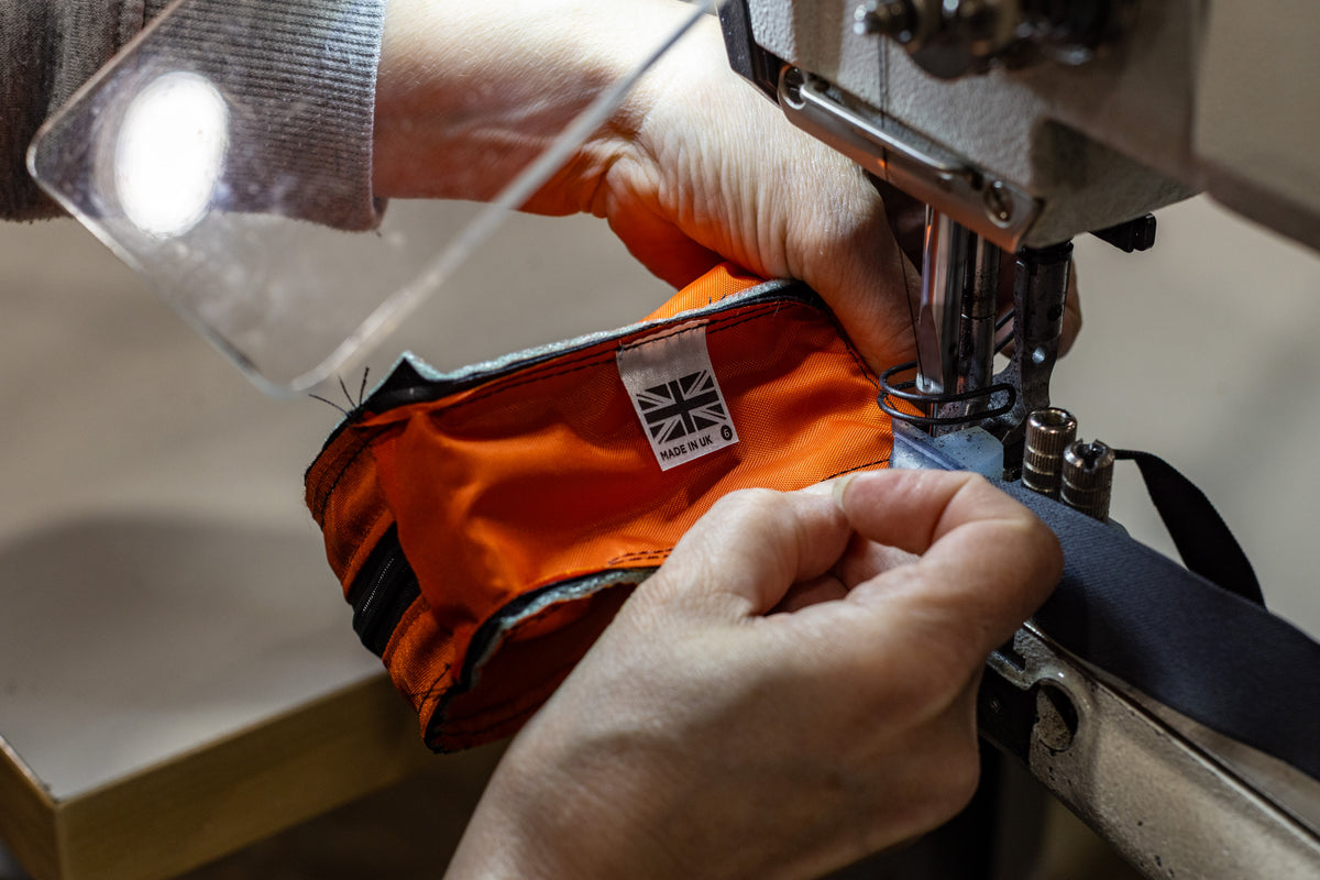 restrap bag being produced at the factory in the UK
