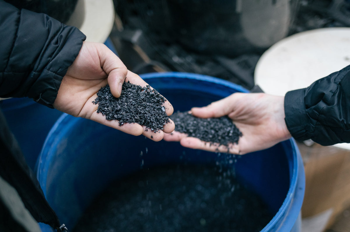 plastic waste being recycled at restrap