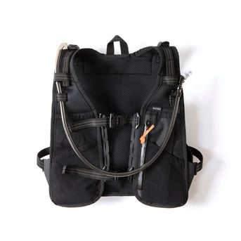 Black Rolltop Hydration Vest with a visible brand logo on a white background