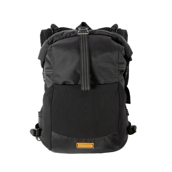 Black Rolltop Hydration Vest with a visible brand logo on a white background