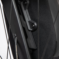 close up of the back side of the fitting on restrap switch pannier