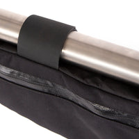 closeup of the rubber strap on a restrap frame bag